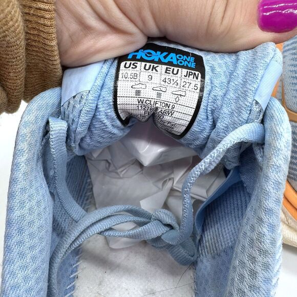 Hoka One One Womens Clifton 9 1127896 ABIW Blue Running Shoes Sneakers 10.5 B - Picture 6 of 7